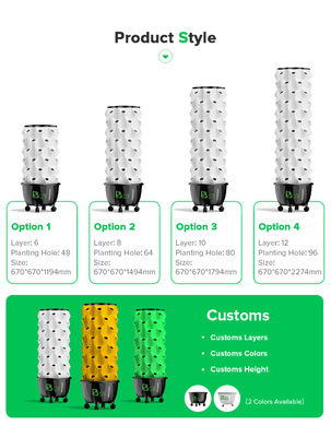 Baolida 6 Layers 48 Holes Vegetable Farming Hydroponics Equipment Grow Cultivo Hidroponic Vertical System